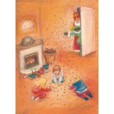 Vykort,Mz447 Sankt Nikolaus Fånga nötter
