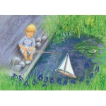 Vykort,Mz453 Pojke med segelbåt