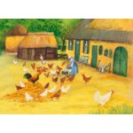Vykort - MvZ462 - Mata kycklingarna