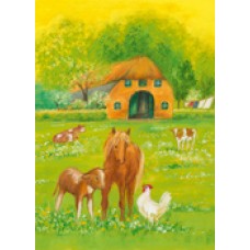 Vykort,Mz463 Häst o kalv m höna